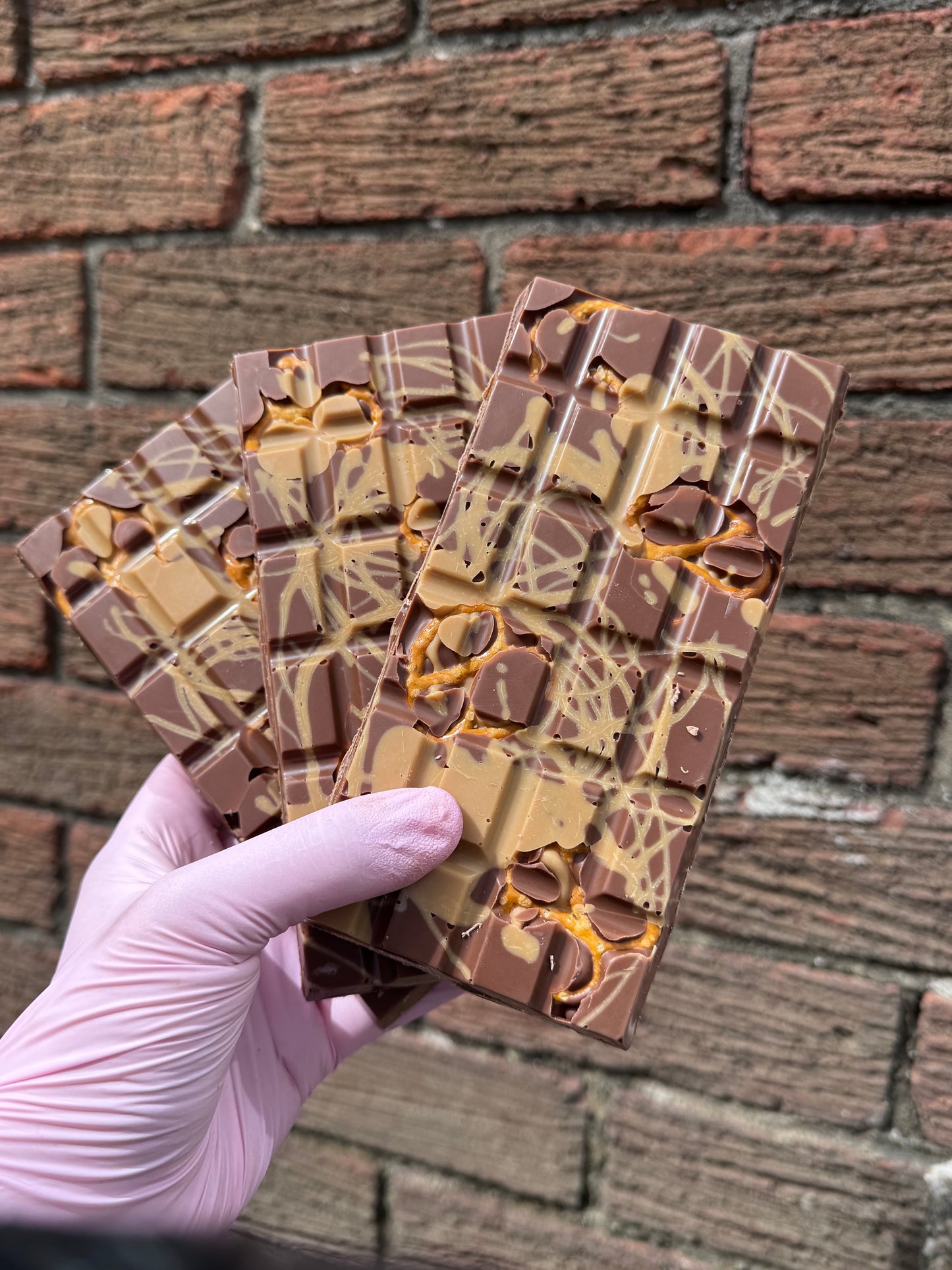 Caramel pretzel filled Easter egg