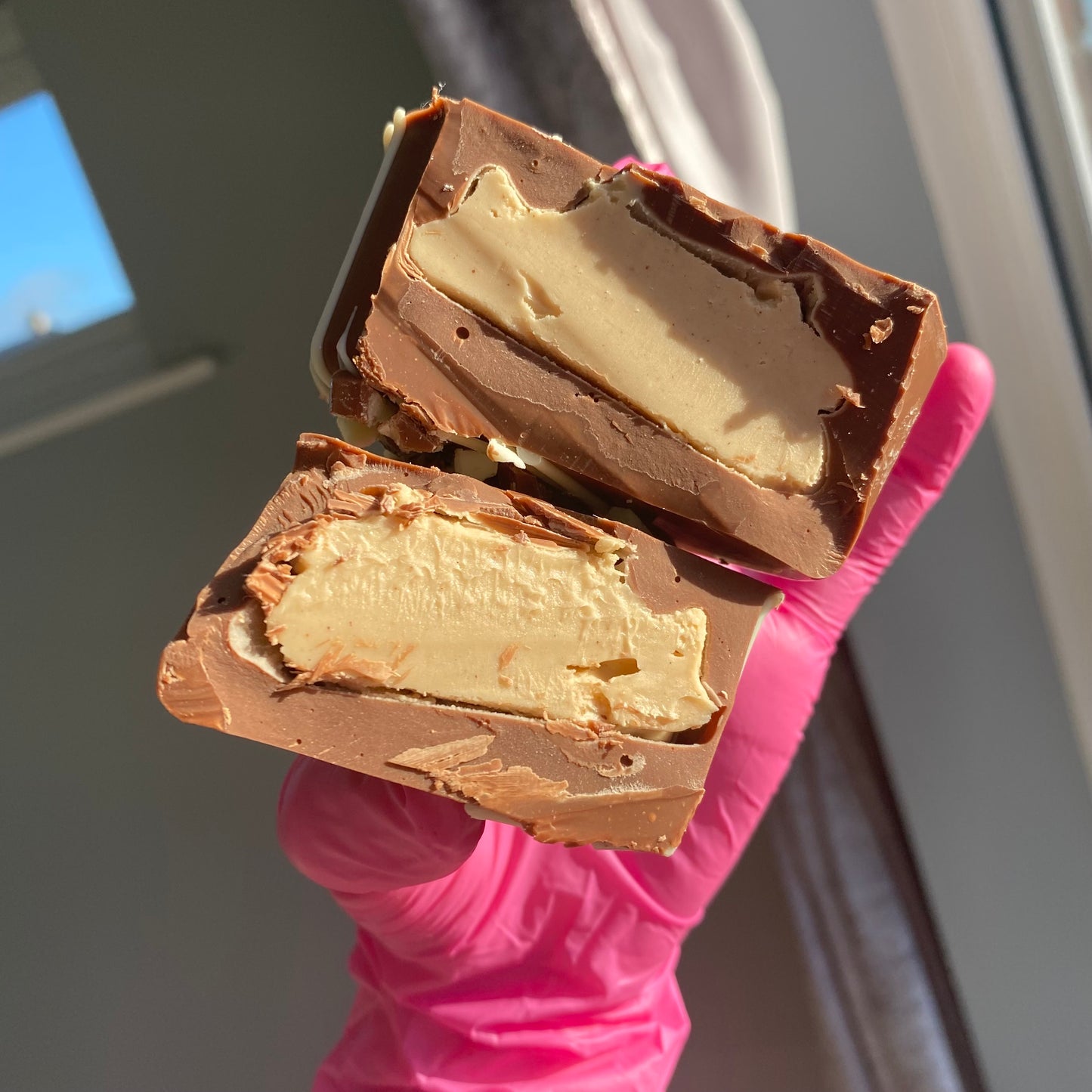 Trio of filled hearts - Kinder, Biscoff & Caramel