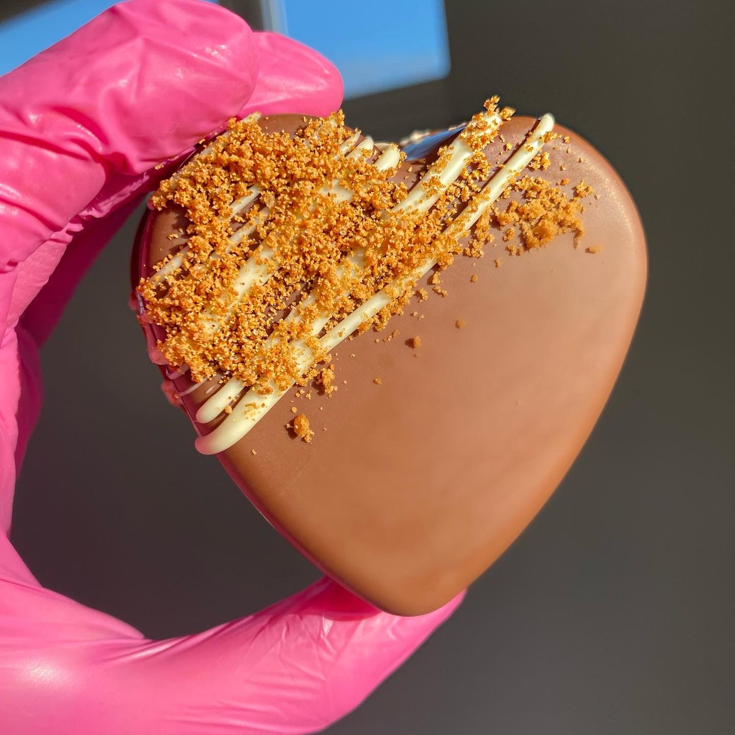 Trio of filled hearts - Kinder, Biscoff & Caramel